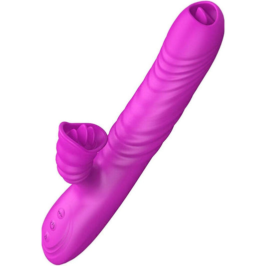 Armony - Angelia Vibrador Multifuno Língua Dupla Efeito de Calor Violeta