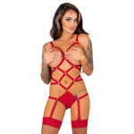 Livco Corsetti Fashion Thiara Lc 20213 Conjunto Body + Medias Rojo L/xl