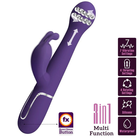 Pretty Love Dejon Vibrador Conejo 3 En 1 Multifunción Morado