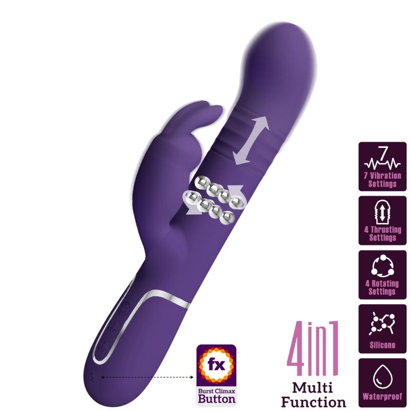 Pretty Love Coale Vibrador  Coelho 4 Em 1 Roxo