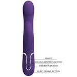 Pretty Love Zalin Vibrador de Coelho Pérolas 4 Em 1 Roxo