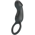Pretty Love - Trae Anel Vibratório com Estimulador Preto