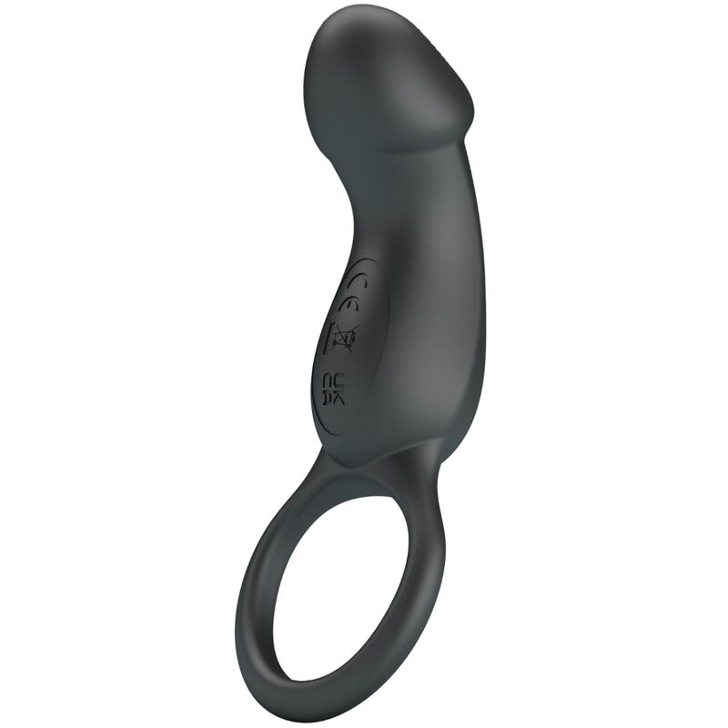 Pretty Love - Trae Anel Vibratório com Estimulador Preto