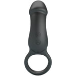 Pretty Love - Trae Anel Vibratório com Estimulador Preto