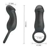 Pretty Love - Trae Anel Vibratório com Estimulador Preto