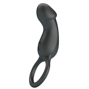Pretty Love - Trae Anel Vibratório com Estimulador Preto
