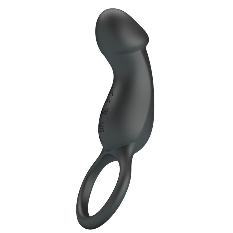 Pretty Love - Trae Anel Vibratório com Estimulador Preto