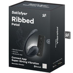 Satisfyer Ribbed Petal Estimulador de Ponto G Controle Remoto Preto Aplicativo Gratuito