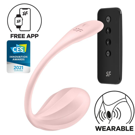 Satisfyer Ribbed Petal Estimulador de Controle Remoto G Point Rose Com Aplicativo Gratuito