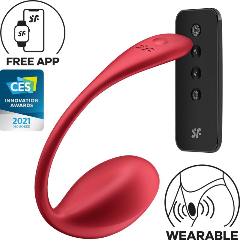 Satisfyer Shiny Petal Estimulador de Controle Remoto G Point Vermelho Aplicativo Gratuito