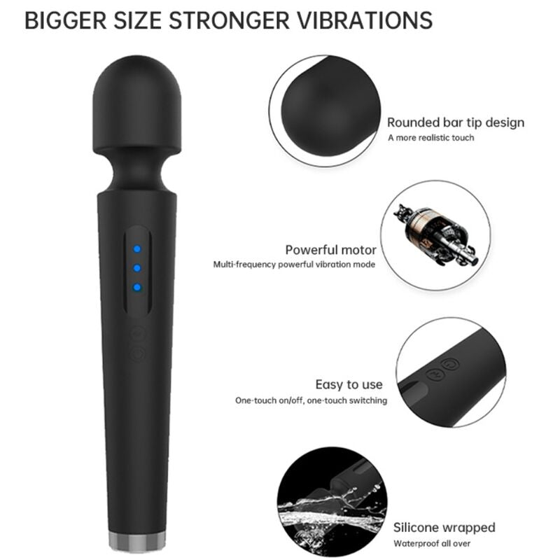 Armony - X Power Grande Massager e Vibrador 7 Vibrações Preto