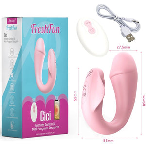Armony - Freshfun Cici Stap-On Vibrador Controle Remoto e Aplicativo 10 Vibrações Rosa