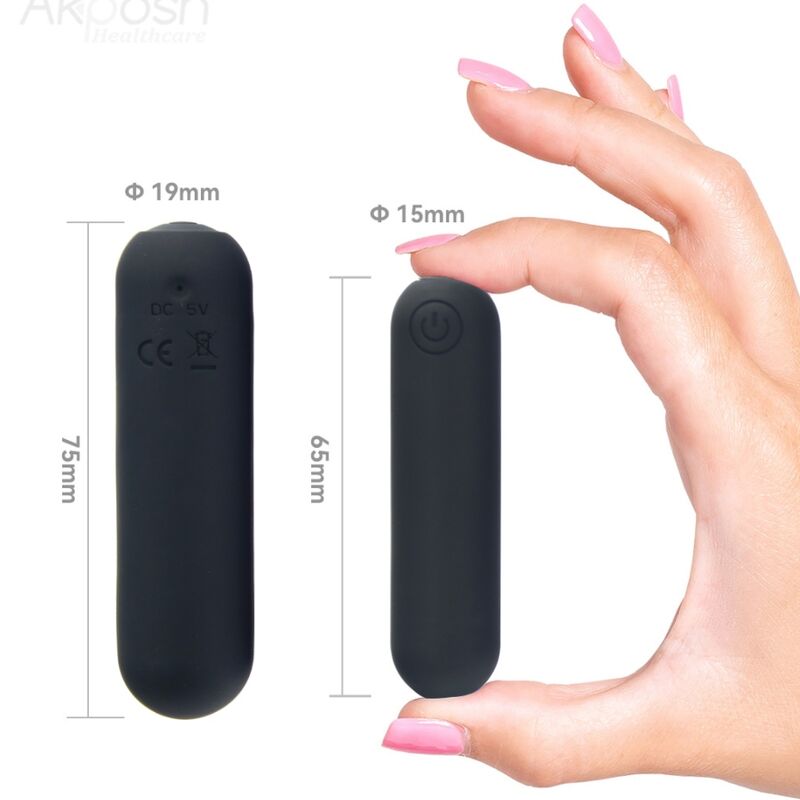 Armony -Splash Hehe Vibrador Bala Silicone 10 Vibrações 65 X 15 cm Preto