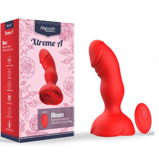 Armony - Extreme a Bloom Vibrador Rose e Plug Anal Controle Remoto Vermelho