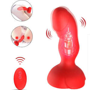 Armony - Extreme a Bloom Vibrador Rose e Plug Anal Controle Remoto Vermelho