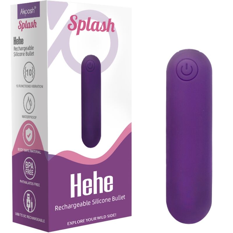 Armony - Splash Hehe Vibrador Bala Silicone 10 Vibrações 65 X 15 cm Roxo