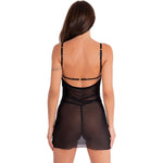 Livco Corsetti Fashion Krolina Lc 90734 Chemise + Tanga Preta S/m