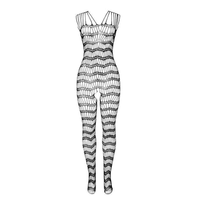 Subblime - 951696 Bodystocking De Red Con Alas En Los Hombros Negro Talla Única