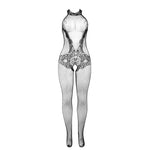 Subblime - 951801 Bodystocking Sem Fundo de Rede e Renda Com Gola Alta Preto Tamanho Único