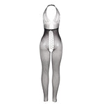 Subblime - 951832 Bodystocking com Costas Abertas e Detalhes Cruzados Preto Tamanho Único