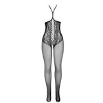 Subblime - 951849 Bodystocking de Rede Arrasto Com Decote Halter Preto Tamanho Único