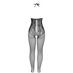 Subblime - 951849 Bodystocking de Rede Arrasto Com Decote Halter Preto Tamanho Único