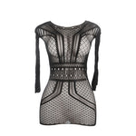 Subblime - 951931 Vestido Curto de Rede Com Costas Nua Tamanho Único