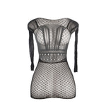Subblime - 951931 Vestido Curto de Rede Com Costas Nua Tamanho Único