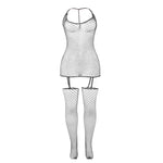 Subblime - 951955 Bodystocking de Rede Arrasto Brilhante Tamanho Único