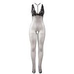 Subblime - 951993 Bodystocking Transparente de Red sin Espalda Negro Talla Única