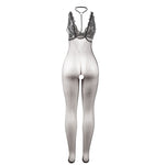 Subblime - 951993 Bodystocking Transparente de Red sin Espalda Negro Talla Única