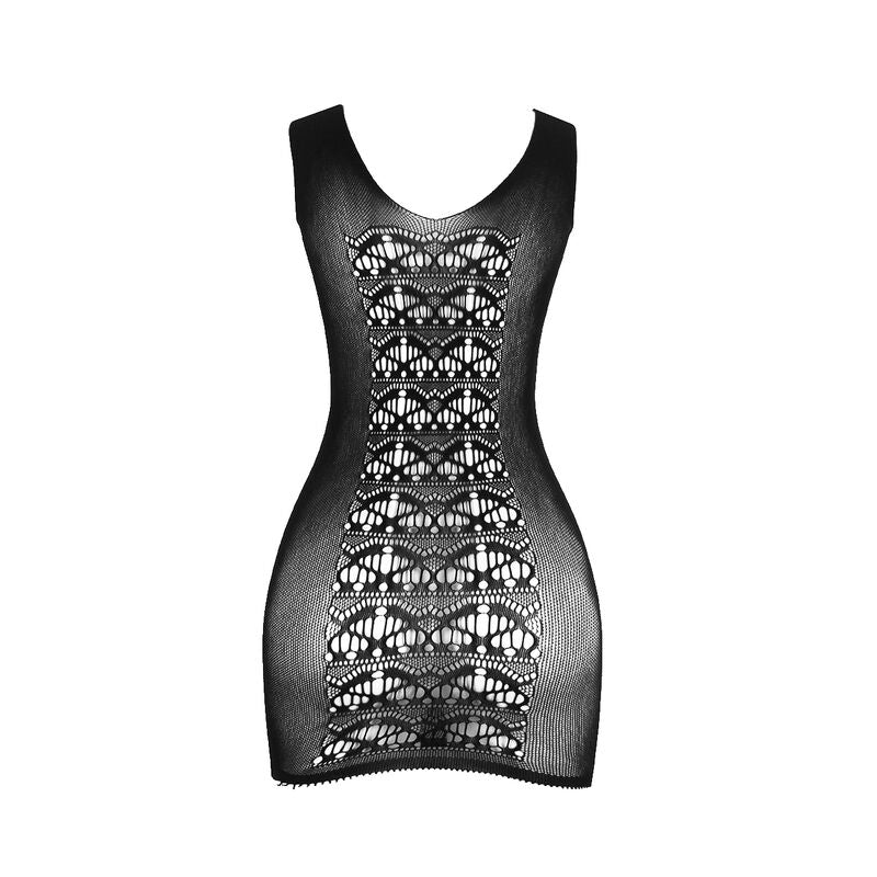 Subblime - 952167 Vestido Negro Corto Elástico de Rejilla Talla Única