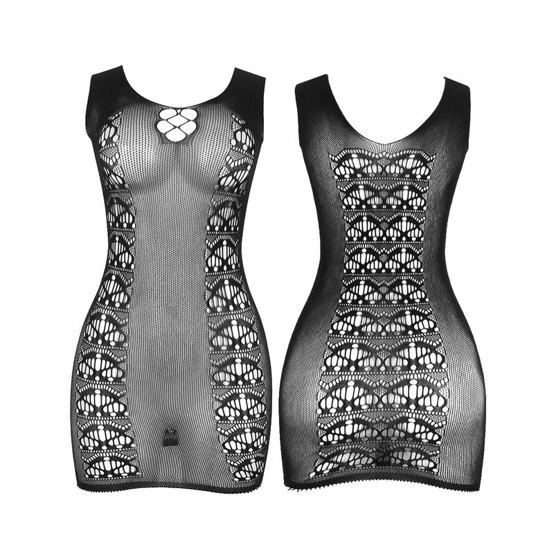 Subblime - 952167 Vestido Negro Corto Elástico de Rejilla Talla Única