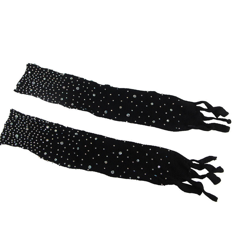 Subblime 952174 Bodystocking de Red con Guantes y Diamantes Negro Talla Única