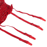 Subblime 952181 Bodystocking de Rede Com Luvas e Diamantes Vermelho Tamanho Único