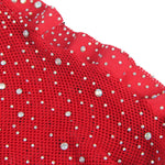 Subblime 952181 Bodystocking de Rede Com Luvas e Diamantes Vermelho Tamanho Único