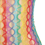 Subblime - 952365 Rainbow Bare Shoulder Fishnet Vestido Talla Única