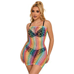 Subblime - 952365 Rainbow Bare Shoulder Fishnet Vestido Talla Única