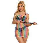 Subblime - 952365 Rainbow Bare Shoulder Fishnet Vestido Talla Única