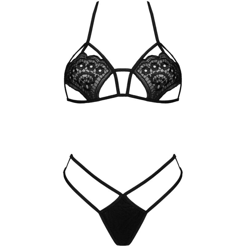 Livco Corsetti Fashion Jimena Lc 20216 Sujetador + Tanga Negro Talla Única