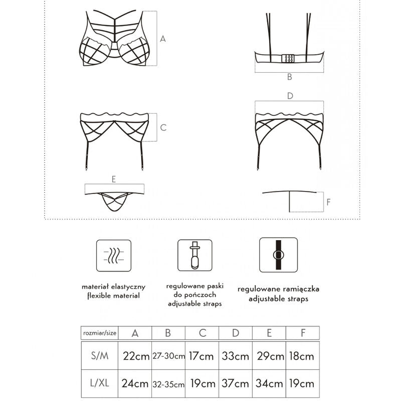 Livco Corsetti Fashion Soledad Lc 20217 Sujetador + Braga + Liguero L/xl