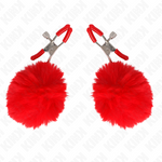 Kink - Grampo de Bola de Pele Falsa Vermelho 6 cm