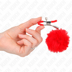 Kink - Grampo de Bola de Pele Falsa Vermelho 6 cm