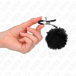 Kink - Grampo de Bola de Pele Falsa Preto 6 cm