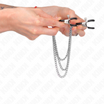 Kink - Pinças Para Bicos Com 3 Correntes Prata 20/23/28 cm