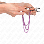 Kink - Pinças Para Bicos Com 3 Correntes Roxo 20/23/28 cm