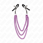Kink - Pinças Para Bicos Com 3 Correntes Roxo 20/23/28 cm