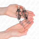 Kink - Pinzas de trébol japonés con pequeñas cadenas plateadas