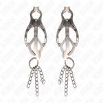 Kink - Pinzas de trébol japonés con pequeñas cadenas plateadas