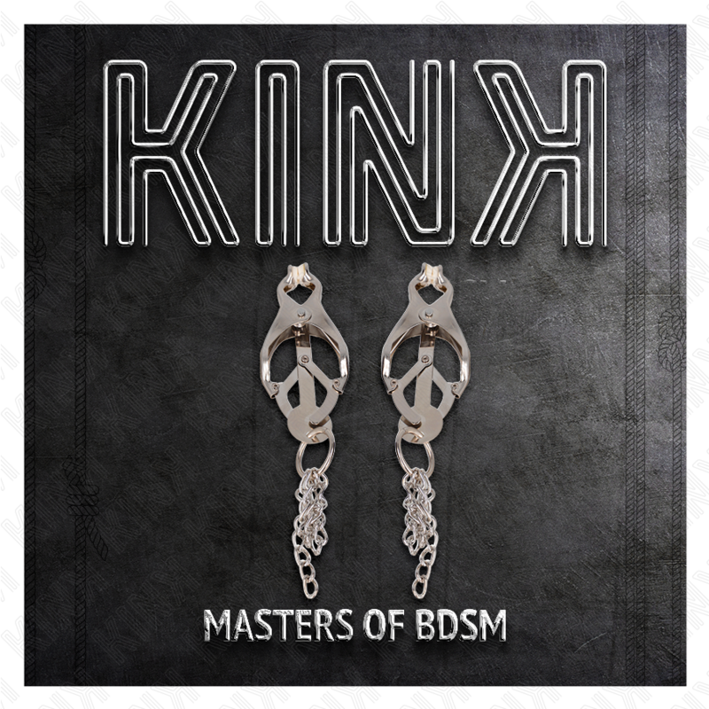 Kink - Pinzas de trébol japonés con pequeñas cadenas plateadas